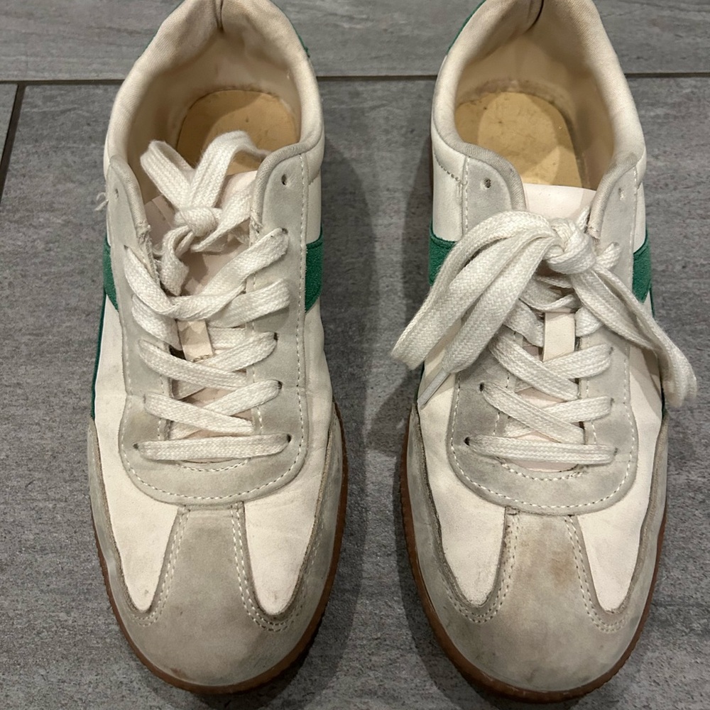 NOBO White and Green Athletic Shoes
